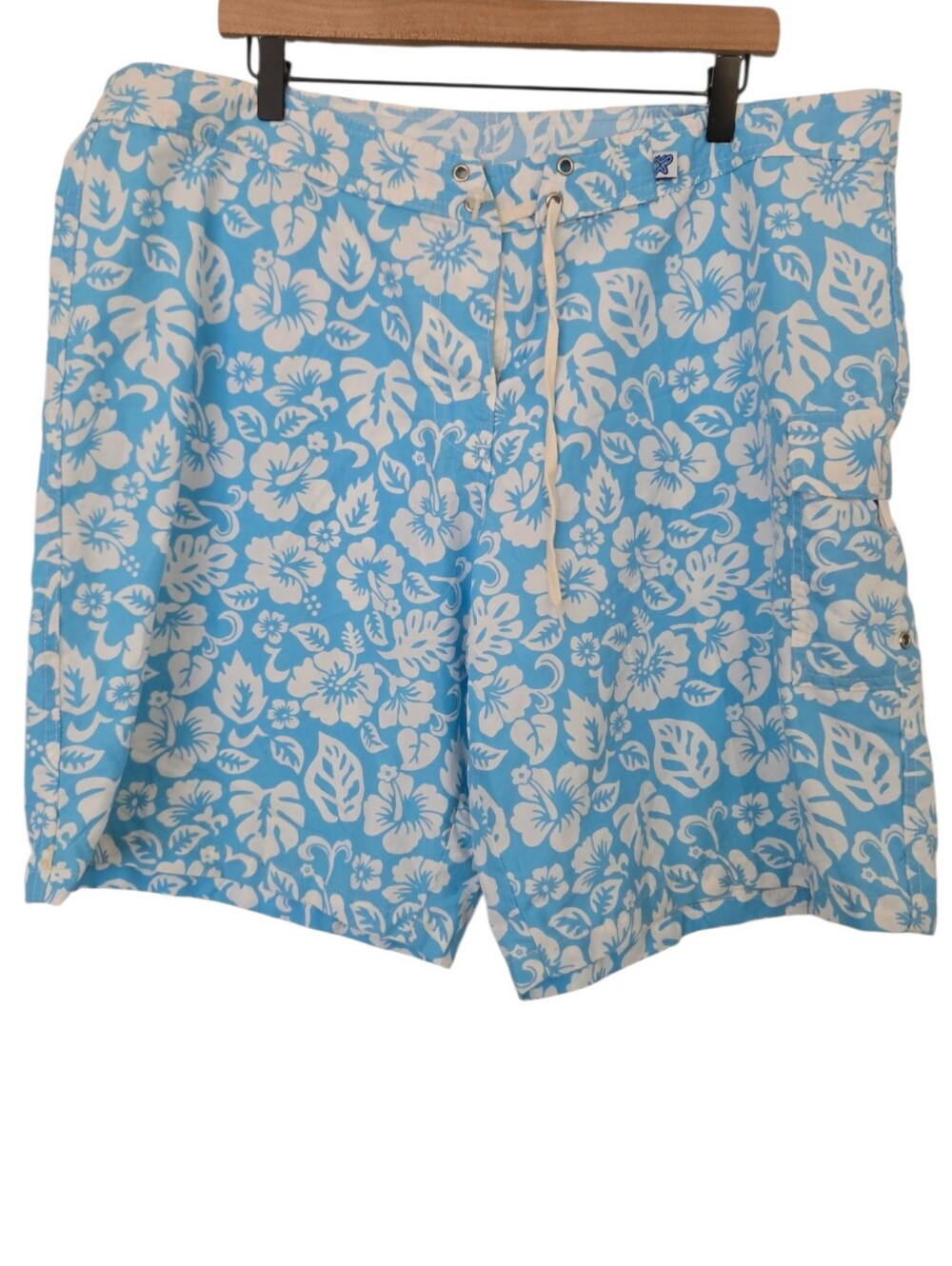 🌺 Vintage-Style Tropical Floral Swim Trunks Board Shorts – Size 18